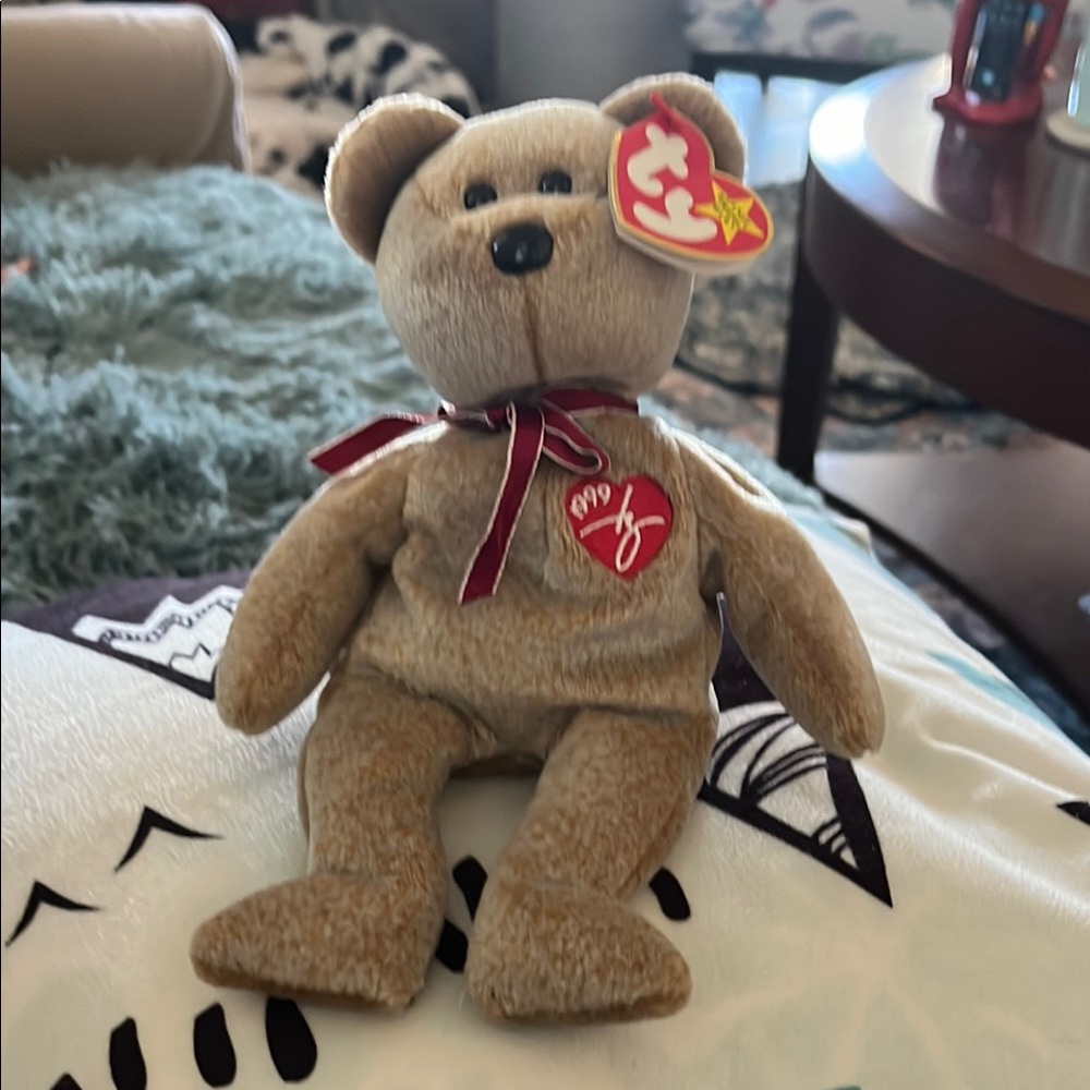 Ty millennium Stuffed Tan Teddy Bear